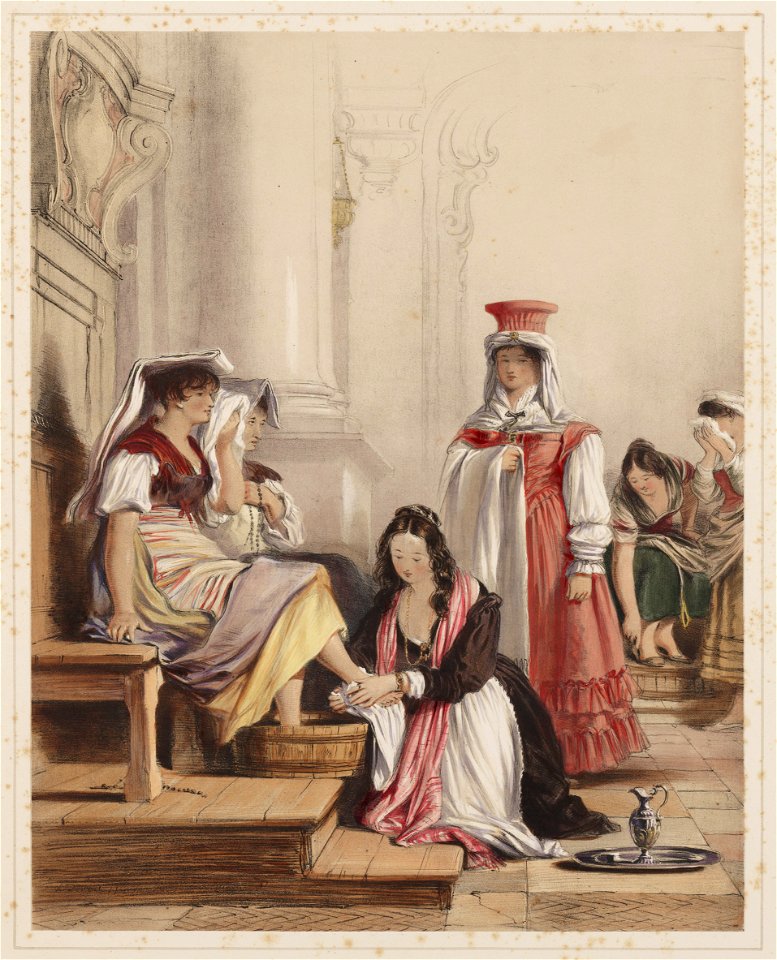 Prinses Doria wast de voeten der pelgrims, objectnr A 16089