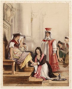 Prinses Doria wast de voeten der pelgrims, objectnr A 16089