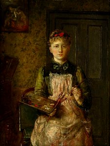 Valentine Cameron Prinsep - The artist with his palette (1874)