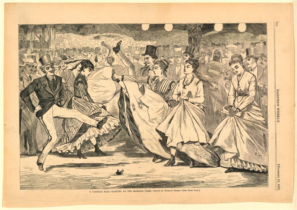 Print, A Parisian ball Dancing at the Mabille, Paris, Harper's Weekly, November 1867 (CH 18606349)