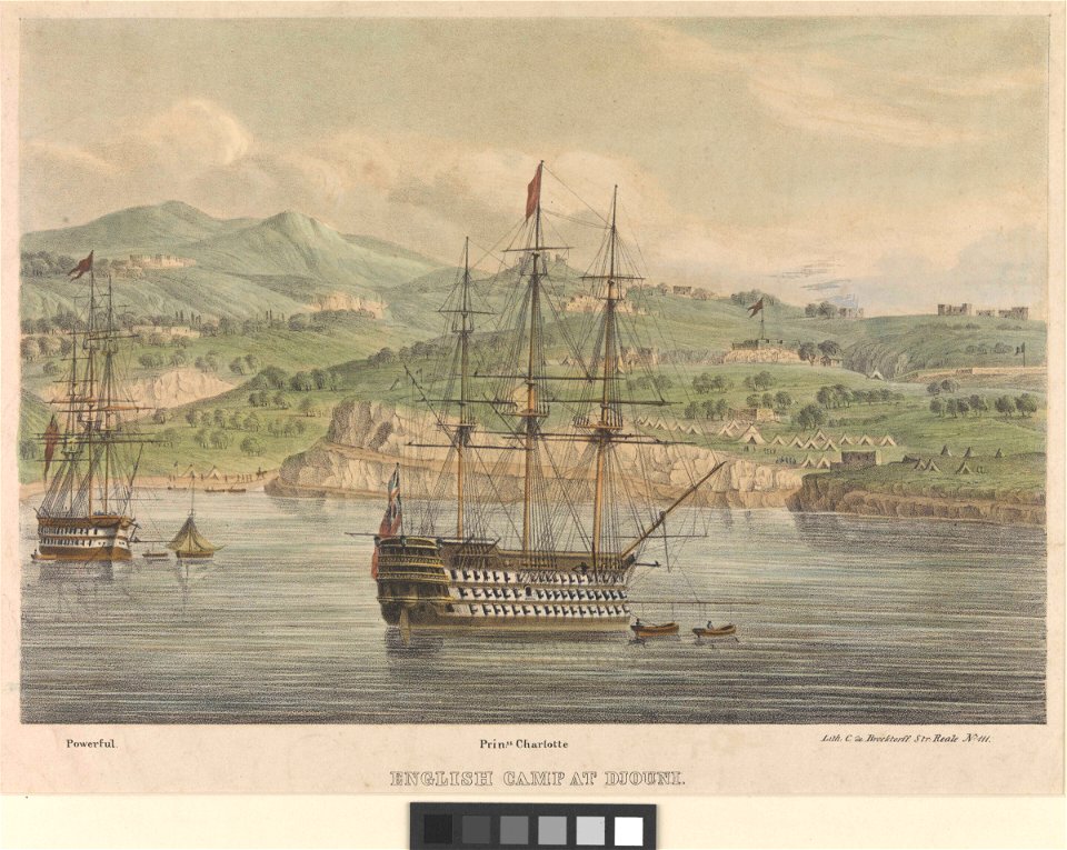 Princess Charlotte. English Camp at Djouni Syria 1840. Shows Powerful RMG PW8043