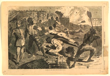 Print, A shell in the rebel trenches, Harper's Weekly, January 1863 (CH 18389397)