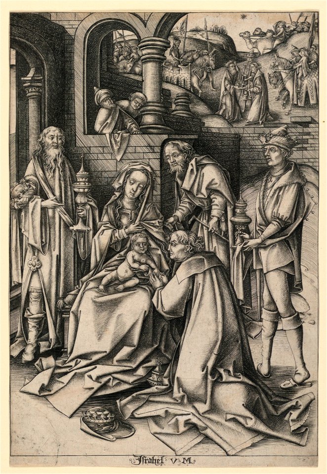 Print, Adoration of Magi, plate 7 from series Life of the Virgin, ca. 1490 (CH 18420587-2)
