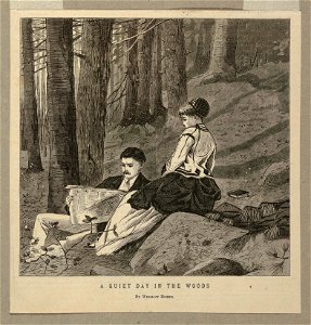 Print, A Quiet Day in the Woods, 1870 (CH 18346285)