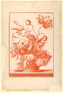 Print, Basket of Flowers, Plate, ca. 1760 (CH 18310197)
