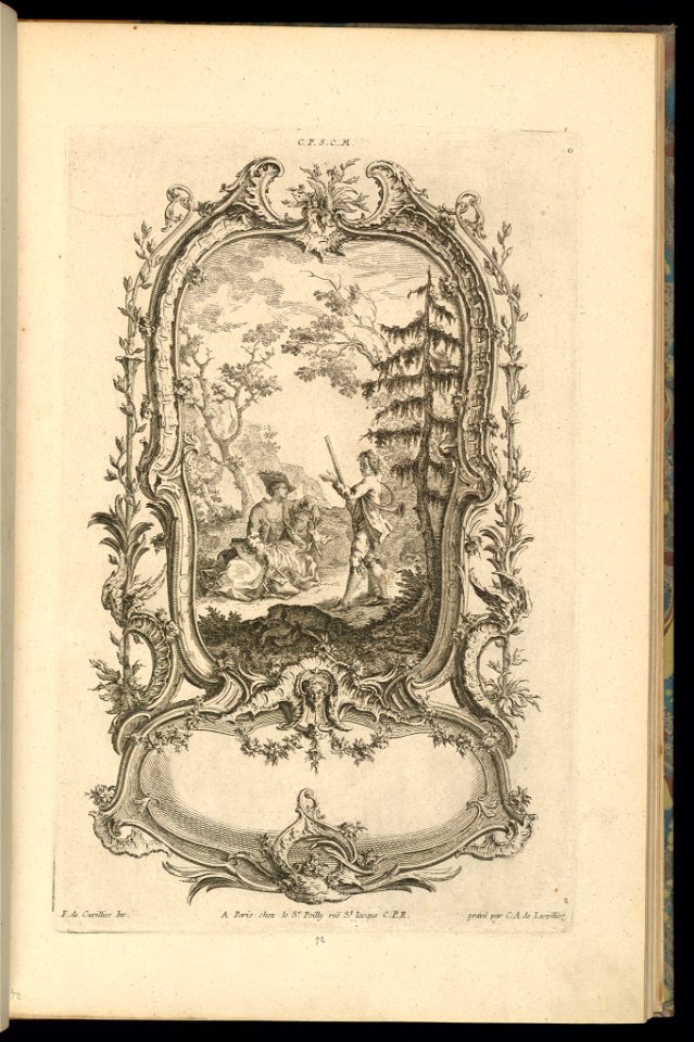 Print, Design for a Cartouche with Large and Small Compartments, 1745 (CH 18242319)
