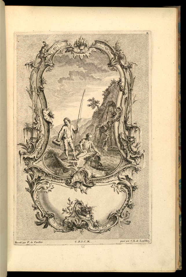 Print, Design for Cartouche with Large and Small Compartments, 1745 (CH 18242211)