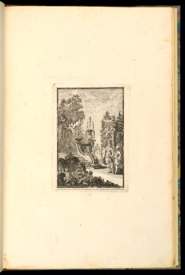 Print, Design with a Young Cadet with his Tutor in a Garden with a Fountain, 1745 (CH 18241815)
