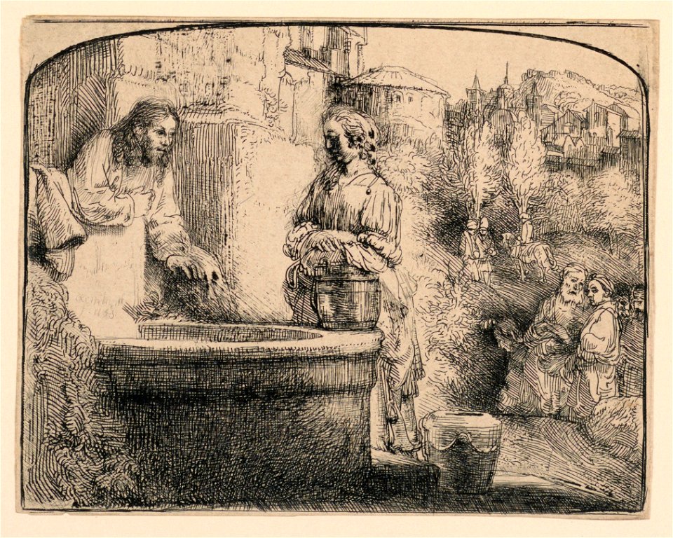 Print, Christ and the Woman of Samaria, 1657–58 (CH 18097091-2)