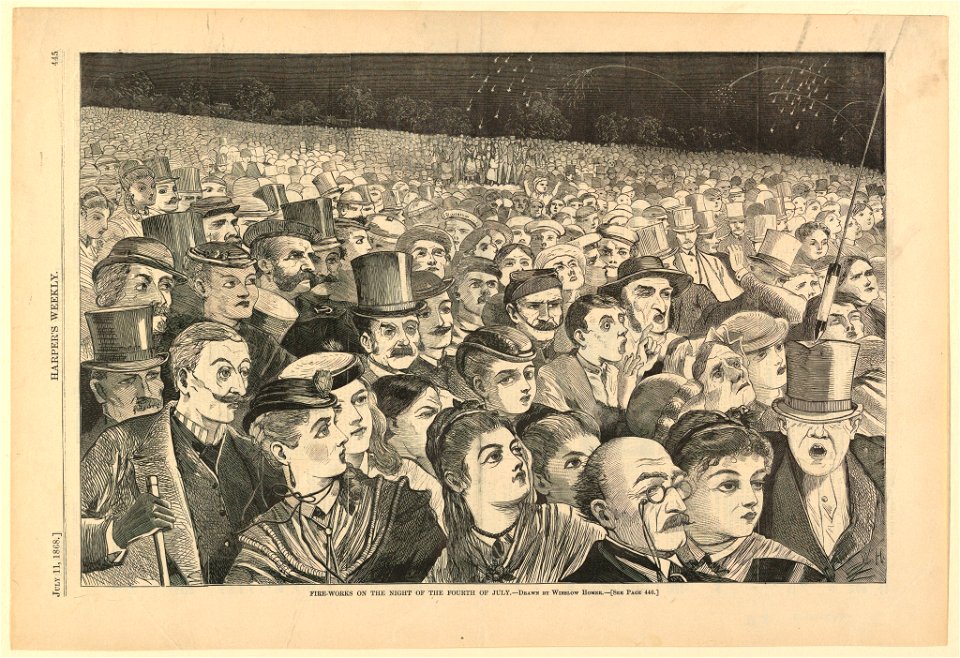 Print, Fireworks on the night of the Fourth of July, July 1868 (CH 18606351)