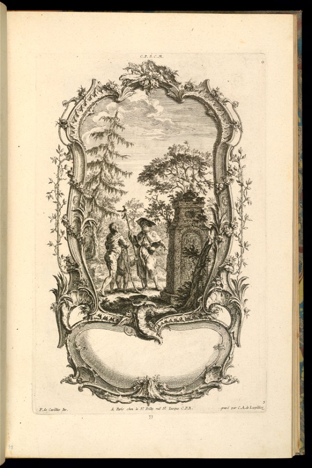 Print, Design for a Cartouche with Large and Small Compartments, 1745 (CH 18242327)