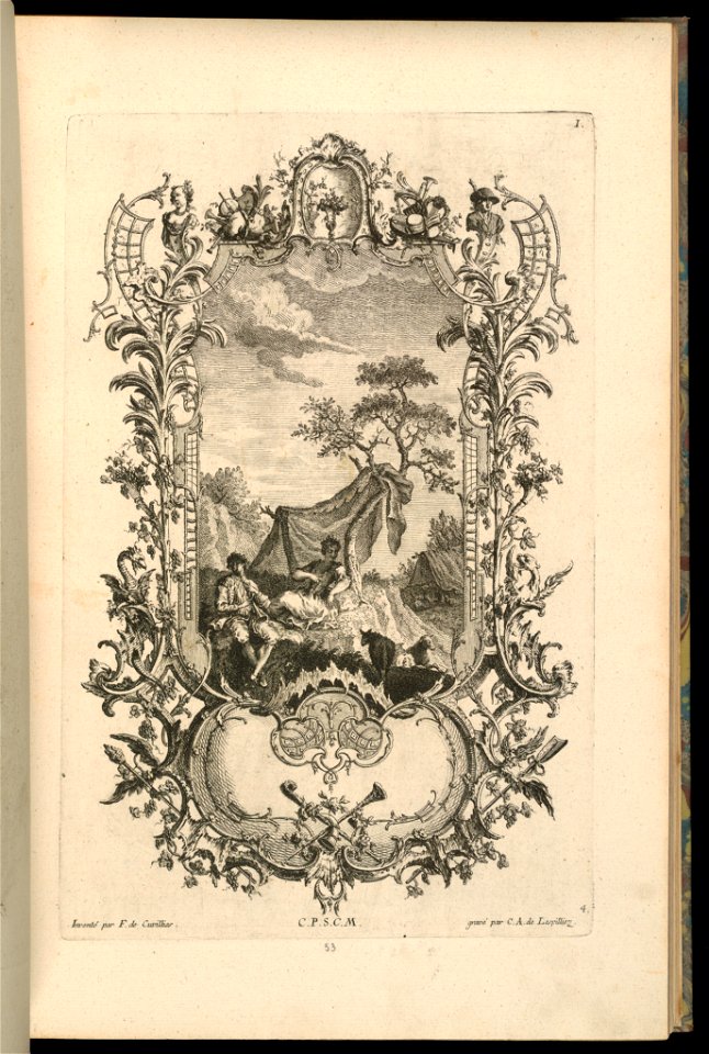 Print, Design for Cartouche with Large and Small Compartments, 1745 (CH 18242191)