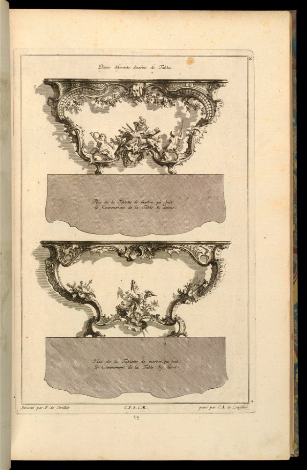 Print, Deux diferents desseins de Tables, 1745 (CH 18242015)
