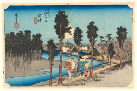 Print, Numazu Evening, in The Fifty-Three Stations of the Tokaido Road (Tokaido Gojusan Tsugi-no Uchi), ca. 1834 (CH 18608827-2)