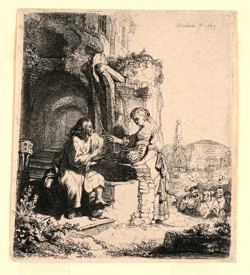 Print, Christ and the Woman of Samaria Among Ruins, 1634 (CH 18612697-2)
