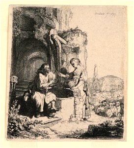 Print, Christ and the Woman of Samaria Among Ruins, 1634 (CH 18612697-2)