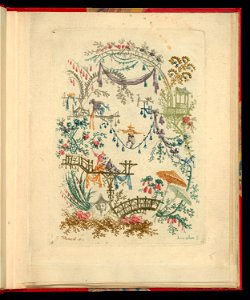 Print, Ornamental Design from Nouvelle suite de cahiers chinois a l'usage des Dessinateurs et des peintres, No.2, Inventés et dessinés par Jean Pillement. Gravés par Anne Allen. , after 1775 (CH 18217655-2)