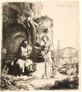 Print, Christ and the Woman of Samaria Among Ruins, 1634 (CH 18612697)