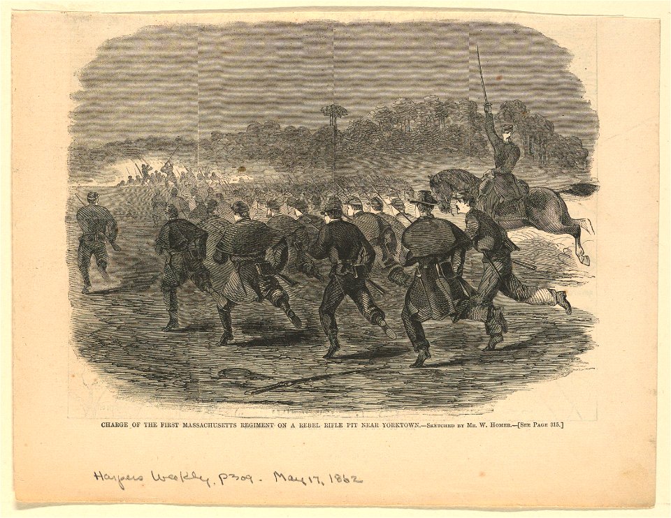 Print, Charge of the First Massachusetts Regiment, Harper's Weekly, May ...