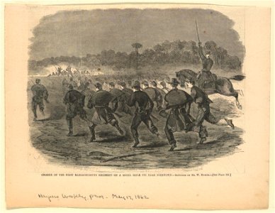 Print, Charge of the First Massachusetts Regiment, Harper's Weekly, May 1862 (CH 18606427)