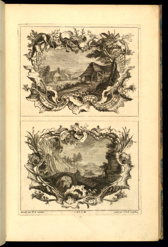 Print, Design for Two Cartouches, 1745 (CH 18241953)