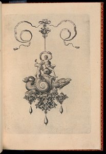 Print, Plate 7, from Bullarum Inaurium etc. Archetypi Artificiosi Pars Altera (Pendants, Earrings, etc. Designs of the Most Skillful Nature, Part Two), 1582 (CH 18286061)