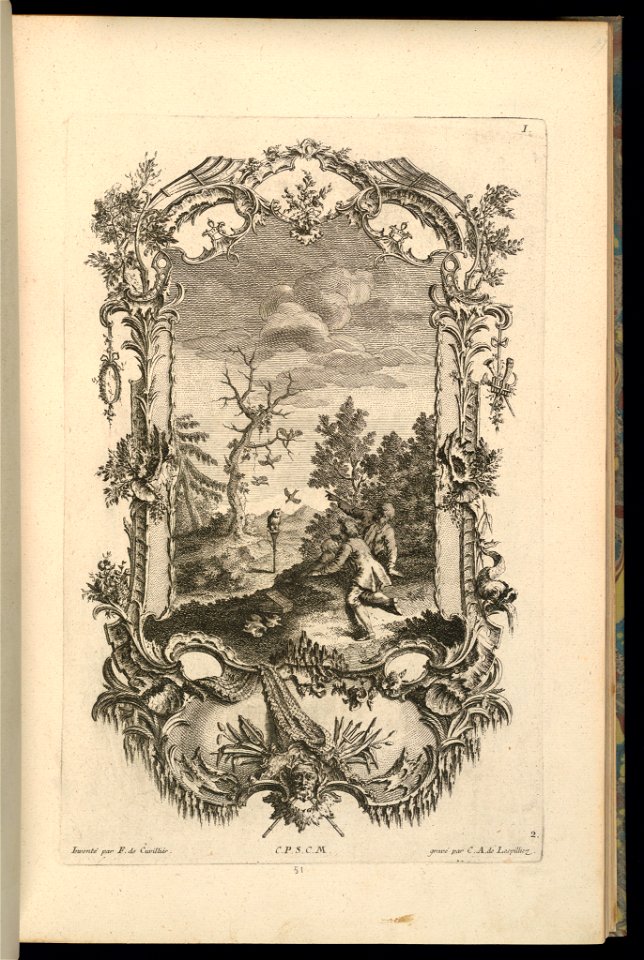 Print, Design for Cartouche with Large and Small Compartments, 1745 (CH 18242179)