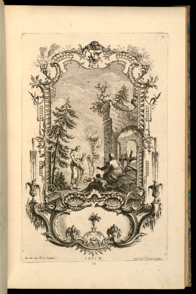 Print, Design for Cartouche with Large and Small Compartments, 1745 (CH 18242185)