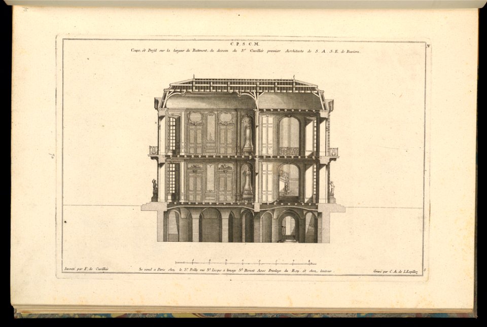 Print, Coupe, ét Profil sur la largeur du Batiment, 1745 (CH 18242309)