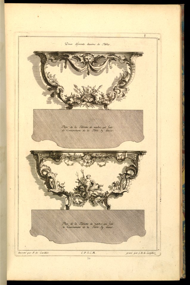 Print, Deux diferents desseins de Tables, 1745 (CH 18242023)