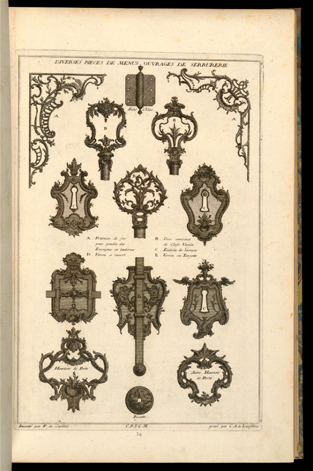 Print, Diverses Pieces de Menus Ouvrages de Serrurerie, 1745 (CH 18242091)