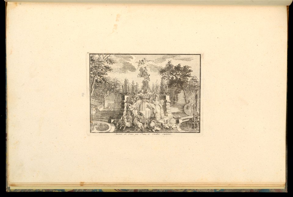 Print, Design for Fountain with Coat of Arms and Equestrian Statue, 1745 (CH 18241789)
