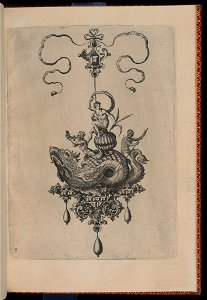 Print, Plate 8, from Bullarum Inaurium etc. Archetypi Artificiosi Pars Altera (Pendants, Earrings, etc. Designs of the Most Skillful Nature, Part Two), 1582 (CH 18286067)