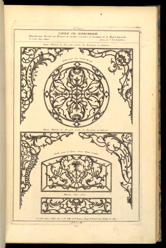 Print, Deux Potences de fer, pour pendre des Enseignes, ou lanternes., 1745 (CH 18242127)