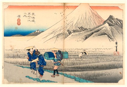 Print, Hara, Fuji at Daybreak, in The Fifty-Three Stations of the Tokaido Road (Tokaido Gojusan Tsugi-no Uchi), ca. 1834 (CH 18608829-2)