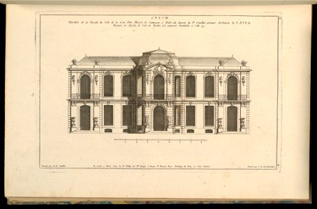 Print, Elevation de la Façade du Coté de la Cour, d'une Maison de Campagne à Batir, 1745 (CH 18242303)
