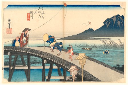 Print, Kakegawa, Mount Akiha, in The Fifty-Three Stations of the Tokaido Road (Tokaido Gojusan Tsugi-no Uchi), ca. 1834 (CH 18608857-2)