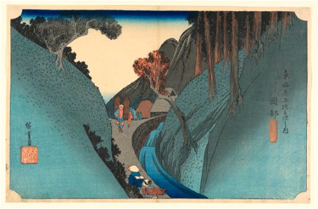 Print, Okabe, Mount Utsu, in The Fifty-Three Stations of the Tokaido Road (Tokaido Gojusan Tsugi-no Uchi), ca. 1834 (CH 18608847-2)