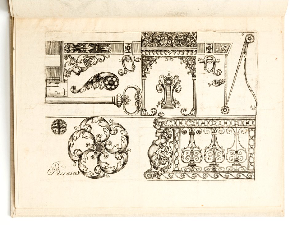 Print, Plate 5, from Diverses pièces de serruriers (Various Designs for Locksmiths), 1662 (CH 18233383)