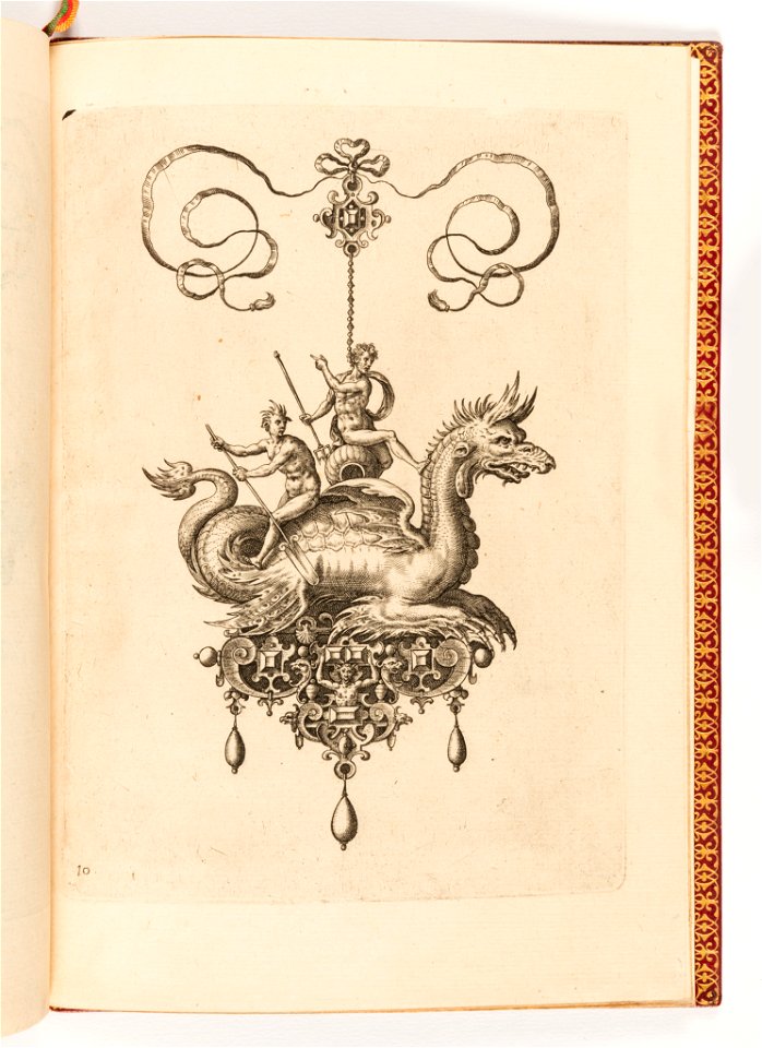 Print, Plate 10, Title page, Bullarum Inaurium etc. Archetypi Artificiosi Pars Altera (Pendants, Earrings, etc. Designs of the Most Skillful Nature, Part Two), 1582 (CH 18286087-2)