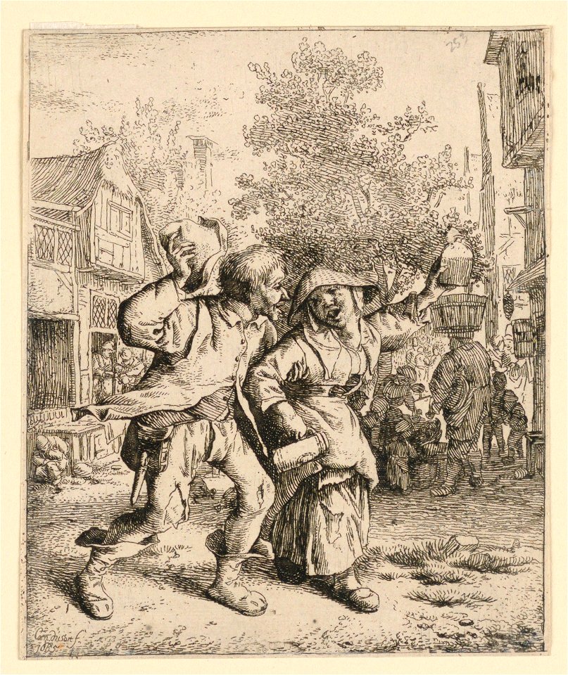 Print, The Drunken Couple, 1685 (CH 18349115)