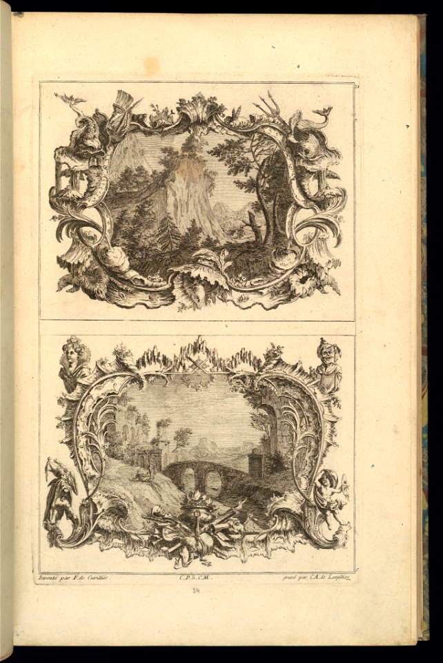 Print, Design for Two Cartouches, 1745 (CH 18241973)