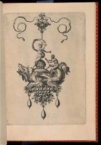 Print, Plate 9, from Bullarum Inaurium etc. Archetypi Artificiosi Pars Altera (Pendants, Earrings, etc. Designs of the Most Skillful Nature, Part Two), 1582 (CH 18286073)