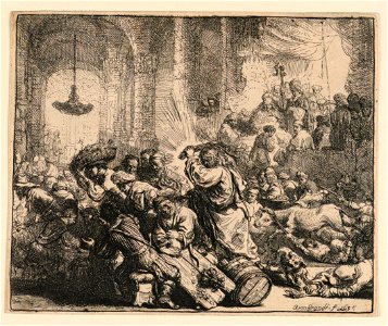 Print, Christ Driving the Monkey-Changers from the Temple, 1635 (CH 18384727-2)