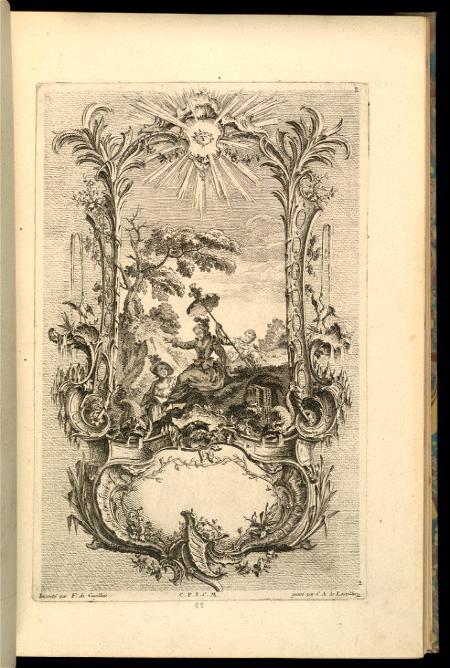 Print, Design for Cartouche with Large and Small Compartments, 1745 (CH 18242205)