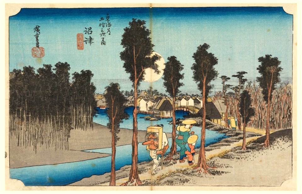Print, Numazu Evening, in The Fifty-Three Stations of the Tokaido Road (Tokaido Gojusan Tsugi-no Uchi), ca. 1834 (CH 18608827)