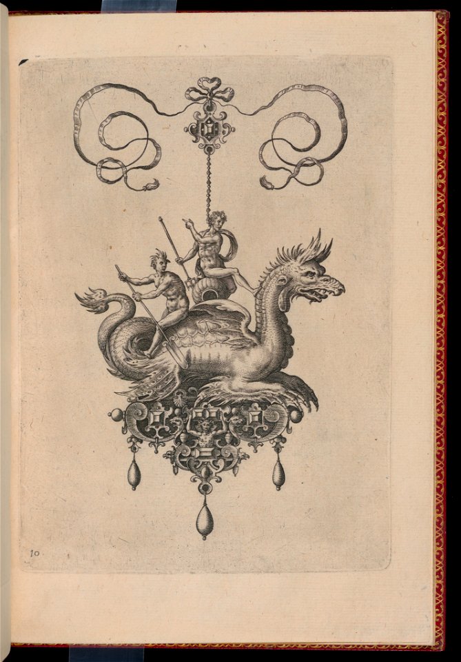 Print, Plate 10, Title page, Bullarum Inaurium etc. Archetypi Artificiosi Pars Altera (Pendants, Earrings, etc. Designs of the Most Skillful Nature, Part Two), 1582 (CH 18286087)