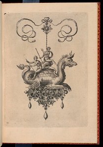 Print, Plate 10, Title page, Bullarum Inaurium etc. Archetypi Artificiosi Pars Altera (Pendants, Earrings, etc. Designs of the Most Skillful Nature, Part Two), 1582 (CH 18286087)