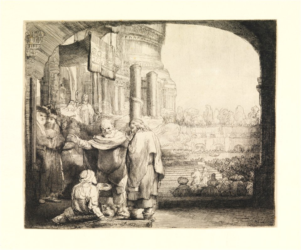 Print, Peter and John Healing the Cripple at the Gate of the Temple, 1659 (CH 18384731)