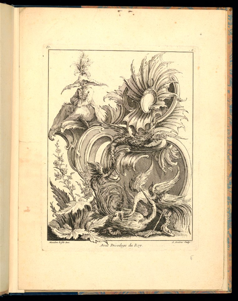Print, Rocaille Design with Chinese Figure, 1736 (CH 18263011)